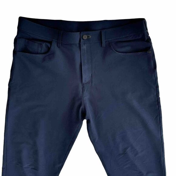 Public Rec Pants Dealmaker/Workday 2.0 Mens 34/34 Navy Blue Cropped Tapered - Picture 4 of 11